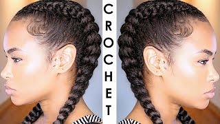 How To Crochet Braid Your Cornrows! No Feed-In/Ghana Braids (Natural Hair Style)