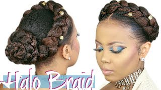 How To | Faux Halo Braid Tutorial| Crown Braid W/ Kanekalon Hair| 4C Natural Hairstyle | Tastepink