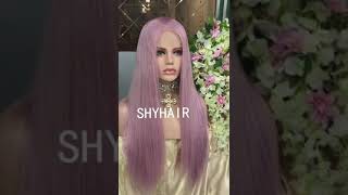 Human Hair Full Lace Wig 10-22Inch Pink Ombre Color Lace Wigs Brazilian Hair