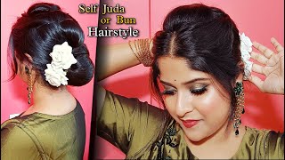 Very Beautiful Self Juda Or Bun Hairstyle Tutorial | Self Wedding Hairstyle | It'S Me Jayeeta |