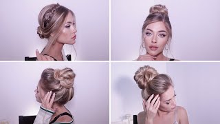 4 Buns You Need To Try, Hairstyles Tutorial For Long, Medium Hair Length