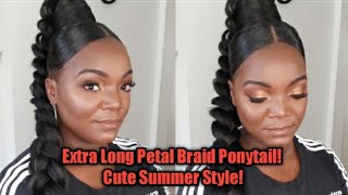 Petal Braid Ponytail With Curly Ends | Cute Summer Style Under $10 | Detailed Video!