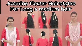 Simple Hairstyles For Long & Medium Hair With Jasmine Flower