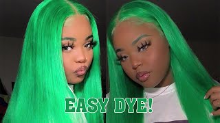 *Finally* She Dyed Our 613 Lace Wig In Green! Wig Installation Ft. #Elfinhair Review