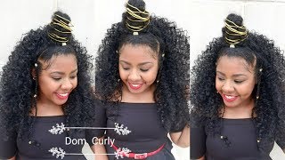 Outre Synthetic Half Wig Quick Weave - Batik Dominican Curly Bundle Hair (Futura) 1B