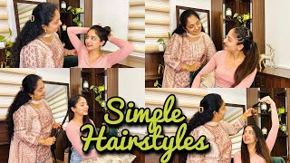 Mom Doing Simple Hairstyles For Me | Hair Care | Ishaani Krishna.