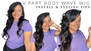 V Part Wig With Side Bang, Instal & Styling Tips | Ft Ywigs Hair