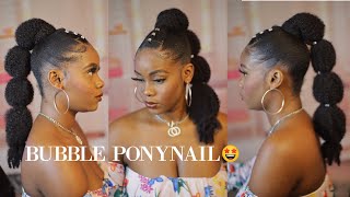 Spicy Bubble Ponytail On Short 4C Natural Hair Ft Lulutress