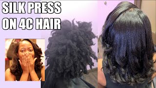 Salon Visit On 4C Hair | Straightening & Trimming Natural Hair | Silkpress On Natural Hair
