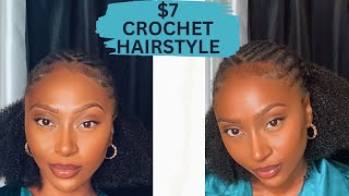 $7 Crochet Half Up Half Down Hairstyle |Freetressbraids Poppin Twist