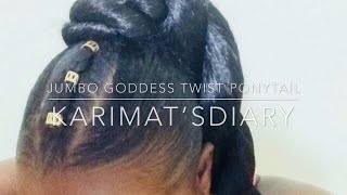 Tutorial | Jumbo Goddess Twist Ponytail | Kanekalon Braiding Hair