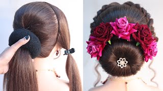 Nice-Looking Bun Hairstyle For Saree | Hairstyle For Ladies