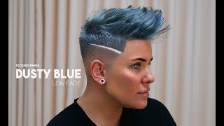 Textured Fringe - Dusty Blue - Low Fade - Women'S Hairstyle Inspiration