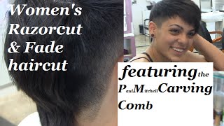 Women'S Razor Cut & Fade Haircut | Featuring The Paul Mitchell Carving Comb
