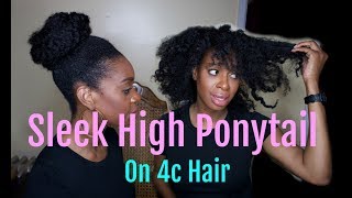 Sleek High Ponytail On 4C Hair Adding Marley Hair For A Fuller Look