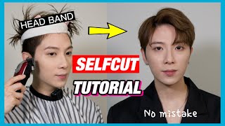 How : Diy Haircut At Home No Mistake  | Korean Two Block Cut Tutorial | Han Nan Tou Fa Jiao Xue