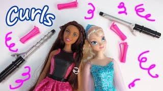 Barbie Endless Curls Doll Hair Style Disney Frozen Queen Elsa Fun Playing Playset Cookieswirlc