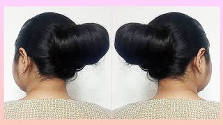 Simple And Easy Bun Hairstyle With Lock Pin | Easy Juda Hairstyle For Ladies | Long Hair Hairstyle