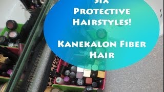 6 Protective Hairstyles | Kanekalon Braiding Hair No Glue! No Sew!