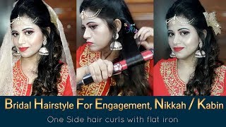 Engagement Bridal Hairstyle | Curly Wedding Hair | Wedding Hairstyles | Side Curls Hairstyle