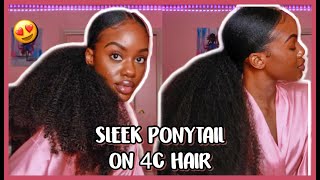 Sleek Ponytail On 4C Hair | Crochet Method | Adaisha Miriam