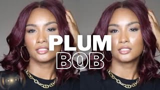 Perfect Fall Bob! @Luvmehairofficial New Release! Plum Lace Wig Review