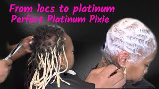She Went Platinum | Perfect Platinum Pixie| She Cut Her Locs Off| Platinum Pixie Cut