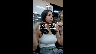 Bob Cut And Cold Wave Perm (Hair Transformation) #Shorts