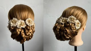 Braided Bun Hairstyle With Small Clutcher - Easy Hairstyle For Wedding & Party - Braidline Hairstyle