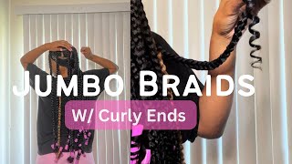 Watch Me: Trying Out Coi Leray Jumbo Braids W/ Curly Ends On Myself | Iamshaya #Jumbobraids #Diy