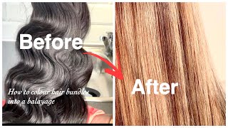 How To Colour Hair Bundles Into A Balayage/ Caramel Ash Blonde With Brown Tones