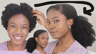 How To Easily Put Short 4C Hair Into A Low Ponytail| Minimal Product, Minimal Stress. Natural Hair