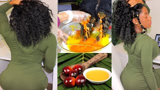 Palm Oil Treatment On 4C Hair