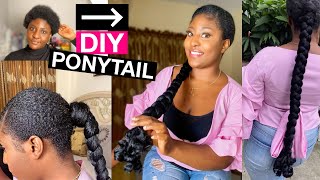 Diy Ponytail On 4C Natural Hair Using Braiding Hair | No Heat Required