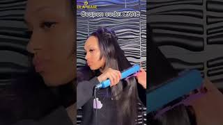 How To Install Clip In Extension  Silk Press , Straighthen Hair Tutorial Ft.@Ulahair