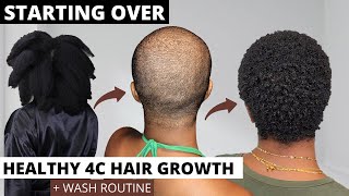 Twa 4C Hair Healthy Hair Growth | Wash Day Routine + Length Check + Styling