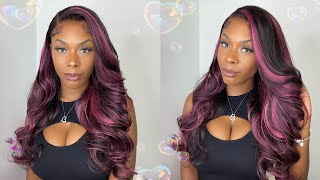 This Wig Is Different I Like.. Different  Stand Out With This Pink Highlight Wig  | Arabella Hair