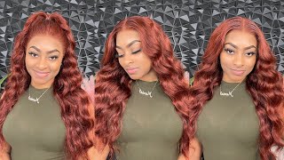 No Baby Hair! Must Have Reddish Brown 13X4 Bodywave Lace Front Wig | Julia Hair