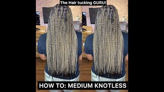 How To: Medium Waist Length Knotless Braids!! I'M The Best Braider In The World. Quote Me!!!!!!