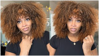 Big Brown Curly Afro Tutorial | Step By Step Ombre Afro  | Affordable Amazon Wig | Spring Hair