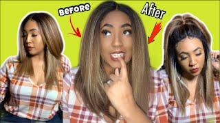 How To Thin Out A Wig With A Razor Comb | Sensationnel Alpha Woman Wig | Flamboyage Blonde Wig