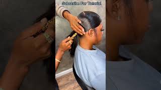 #Transformation Silkpress Natural Hair & Sleek Low Knot Bun W/Swoop! #Blackgirlmagic #Elfinhair
