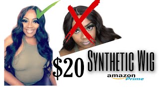 How To Apply A Synthetic Wig With No Lace! Only $20 From Amazon Prime!
