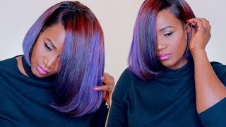 Lemoda Brazilian Straight Hair Review |Dying My Hair Purple