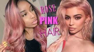*Synthetic Lace Wig* | $30 Kylie Jenner Inspired Rose Pink Hair  | Freetress Equal 'Cameron