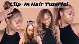 How To Install Balayage Clip In Extensions | 4 Hairstyles Full Tutorial Ft. Curls Queen | Tee Marie