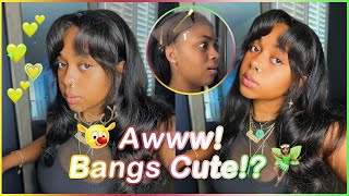 Most Invisible Hd Lace Wig! She Review Our 20Inch Body Wave Wig | Cut Cute Bangs #Ulahair