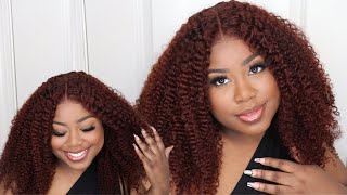  Must See! Pre Colored Brownish Red Kinky Frontal Wig  | Ft. Nadula Hair
