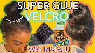 Super Glue & Velcro To Install My Wig! You'Ll Never Guess How It Turned Out! 360 Wig Kinky Edge