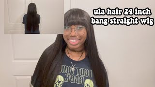 | Ula Hair | Installing A 24 Inch Straight Bang Wig!!